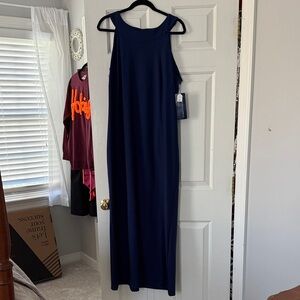 Katherine Way Classic Navy Blue Maxi Dress